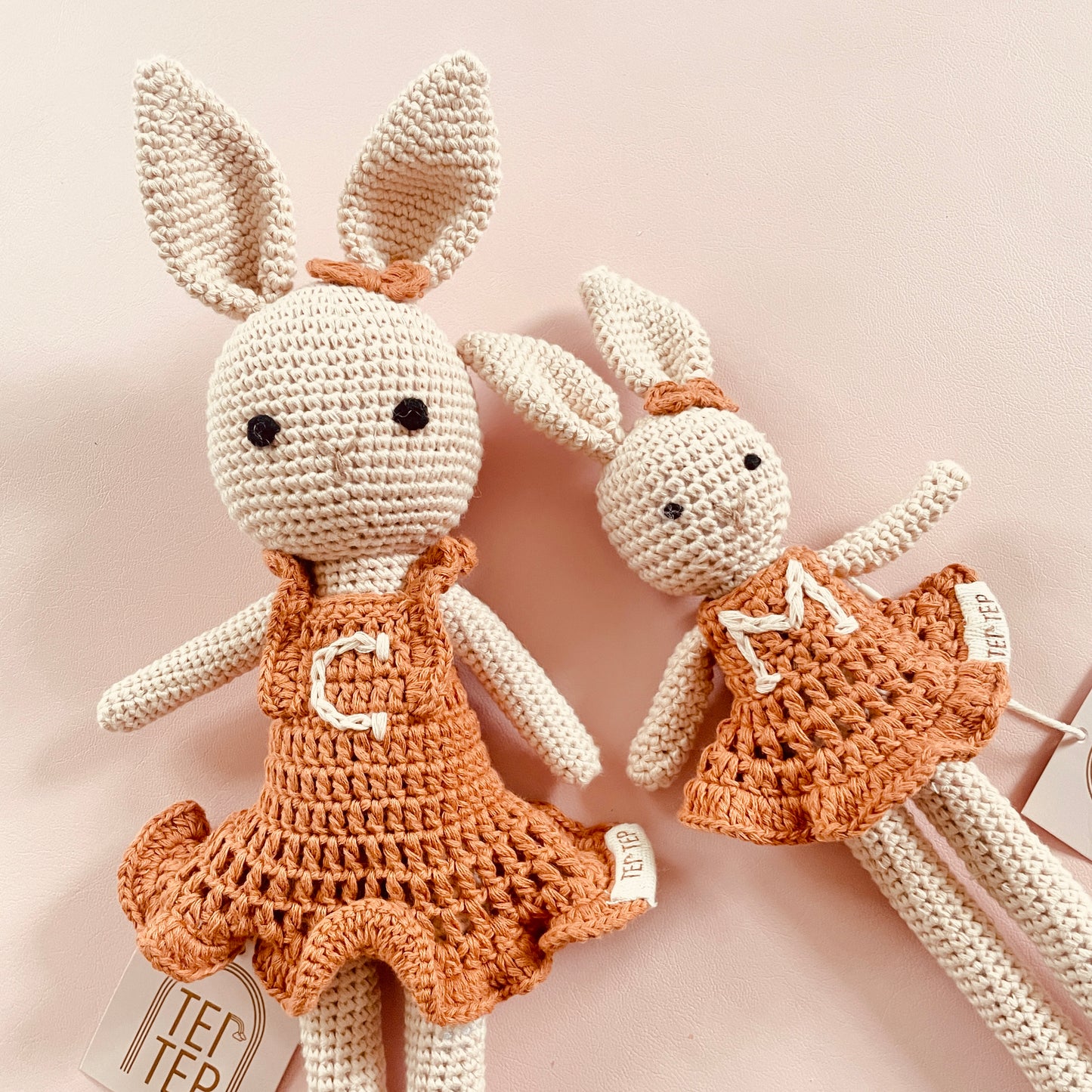 Boho Personalized Big Sister & Little Sister Bunnies