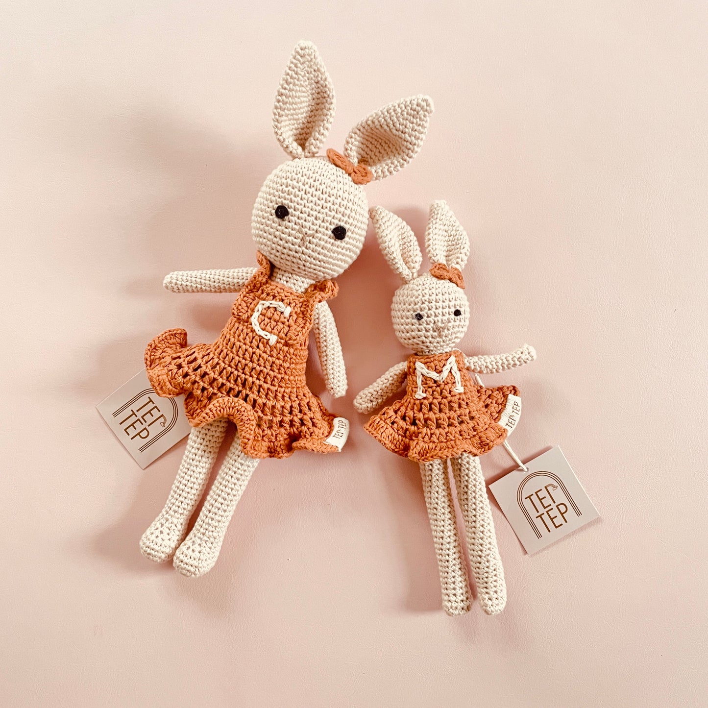 Boho Personalized Big Sister & Little Sister Bunnies