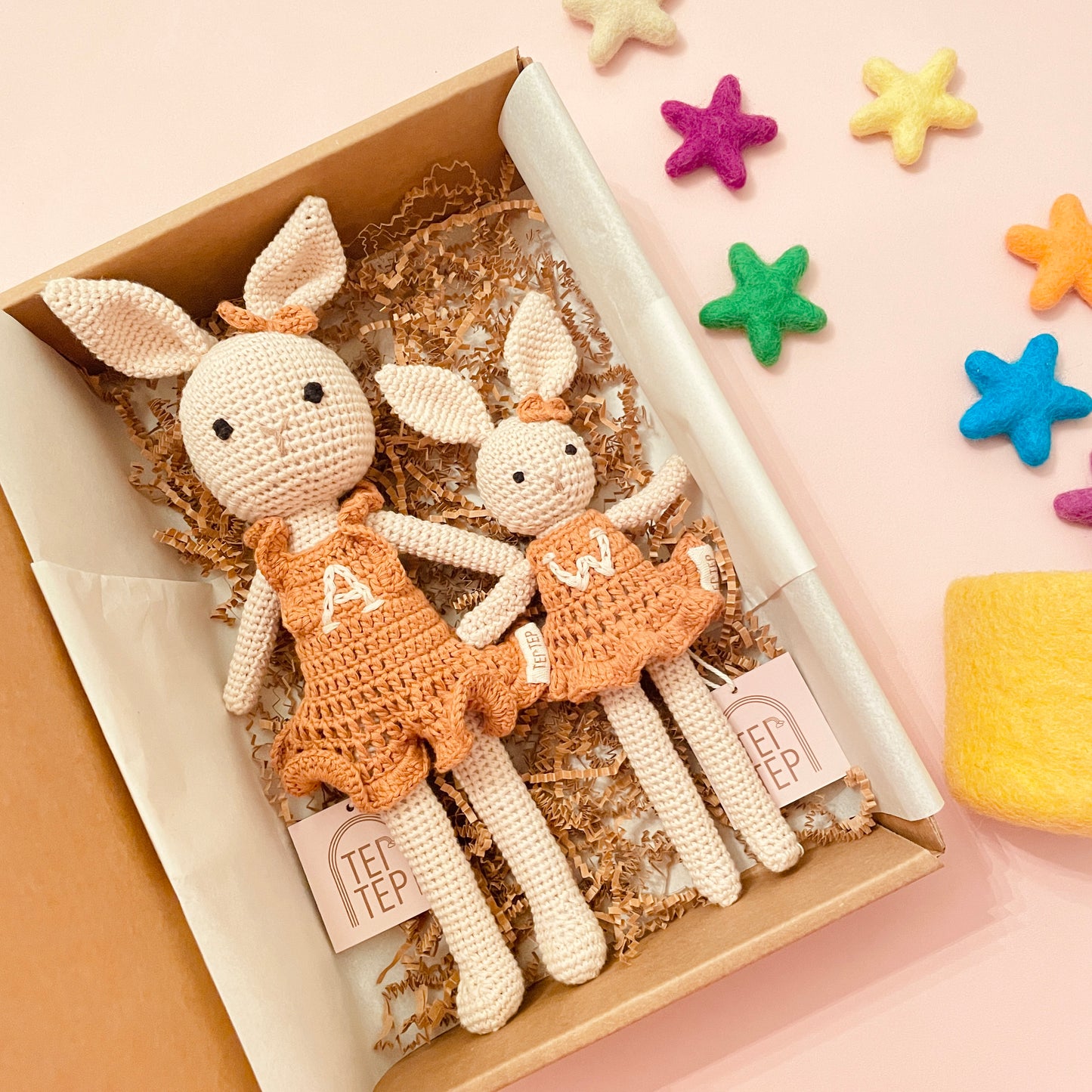 Boho Personalized Big Sister & Little Sister Bunnies