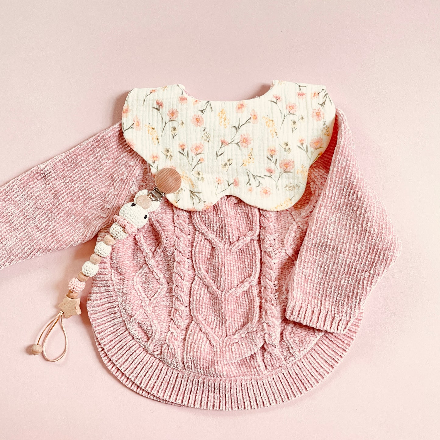 Pink Florals Baby Bibs
