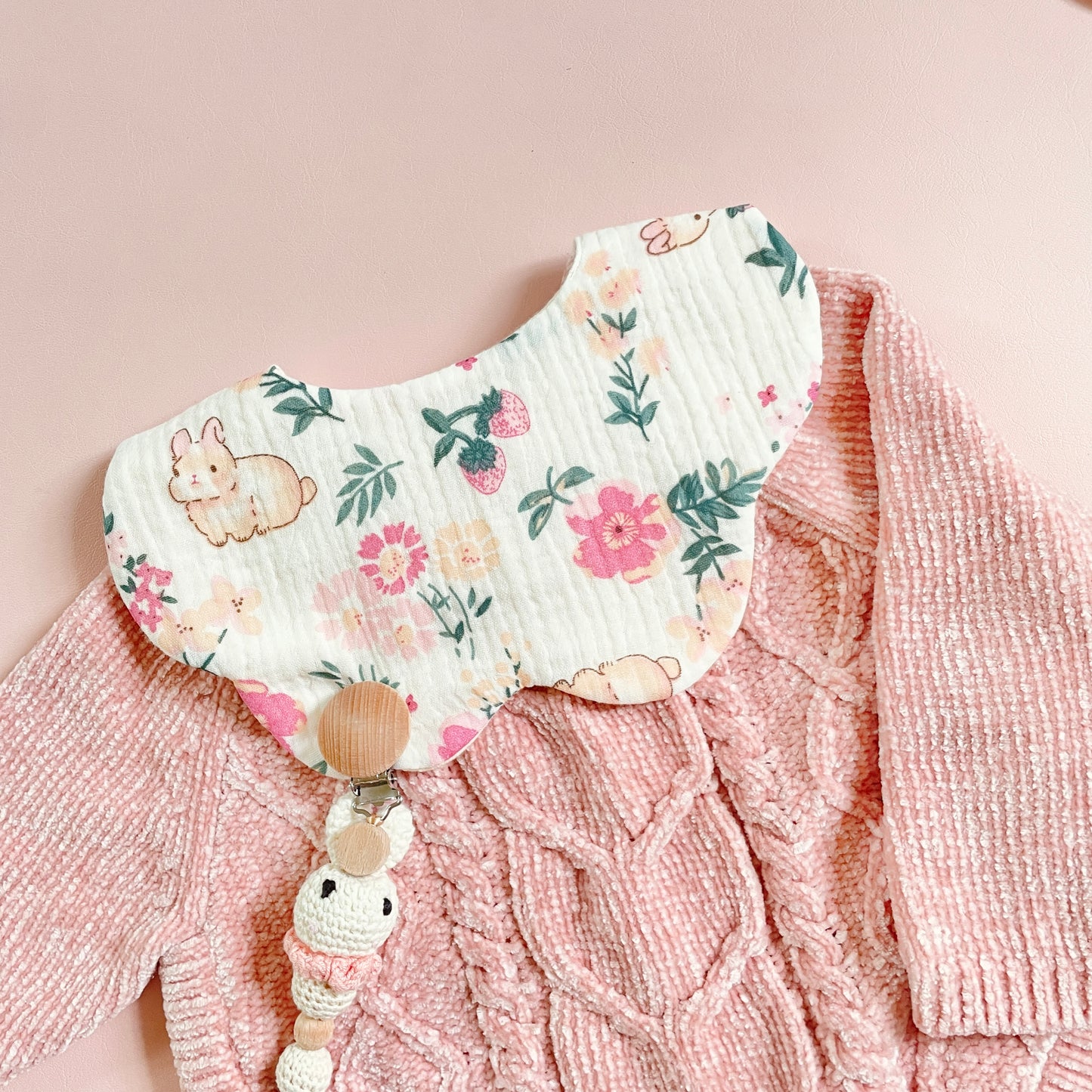 Pink Florals Baby Bibs