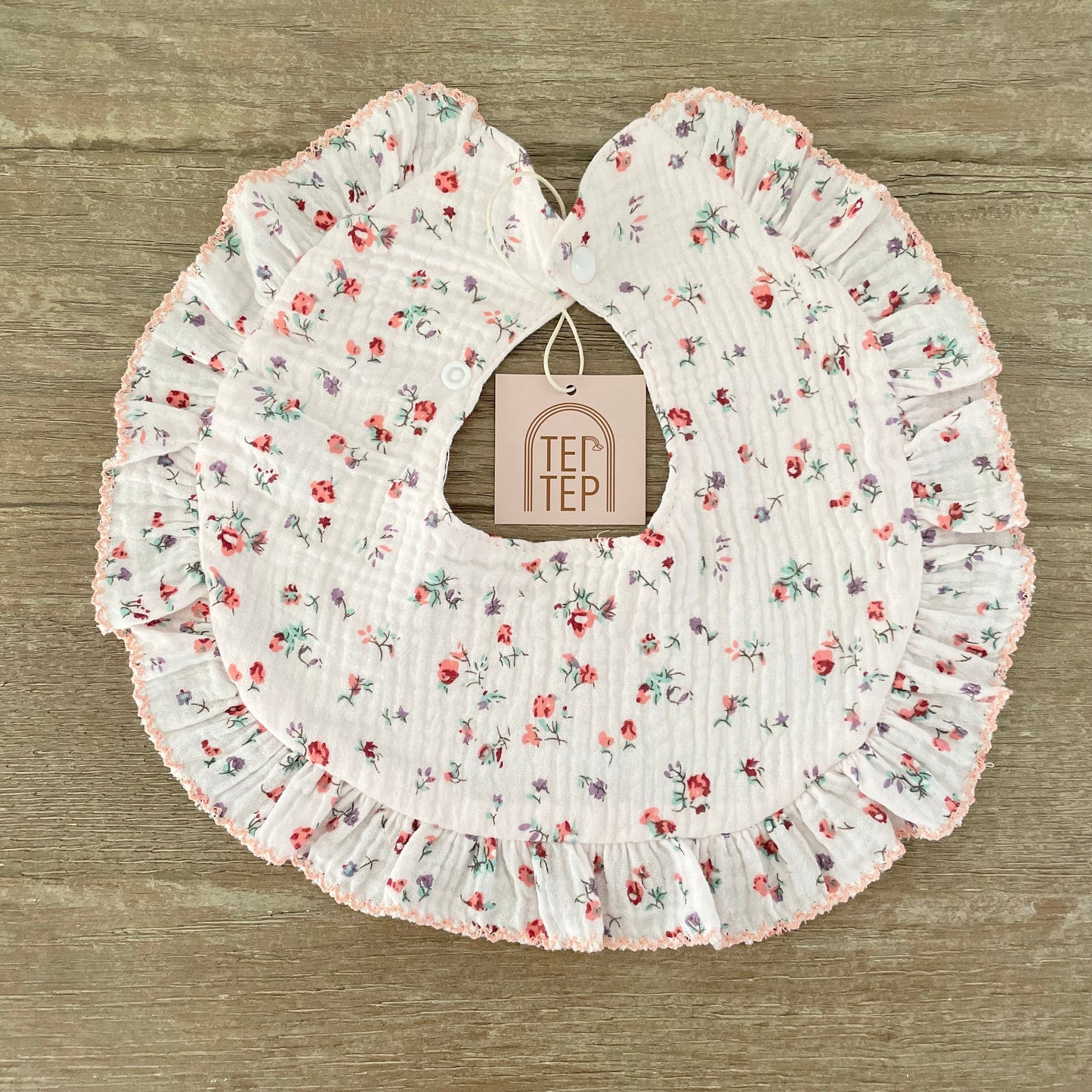 Floral Ruffled Baby Bibs