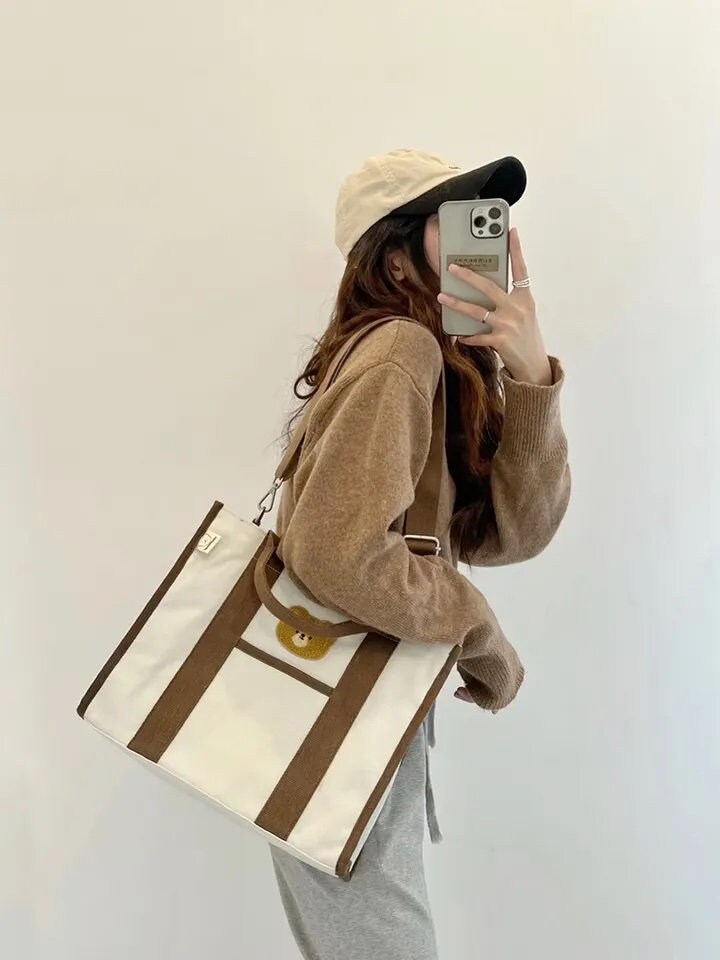 Bear Canvas Diaper Bag