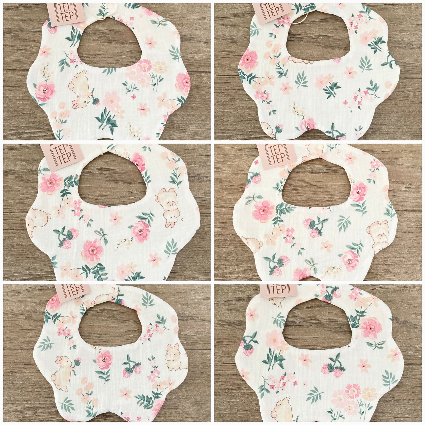 Pink Florals Baby Bibs