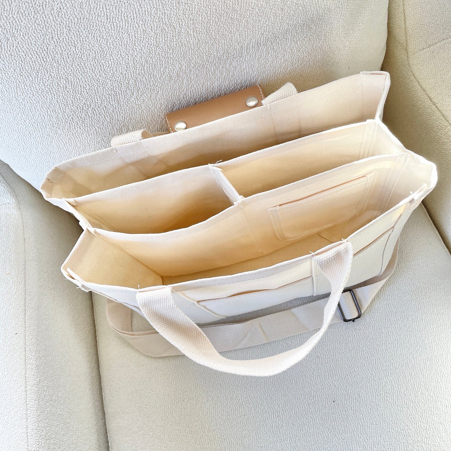 Neutral Canvas Diaper Bag