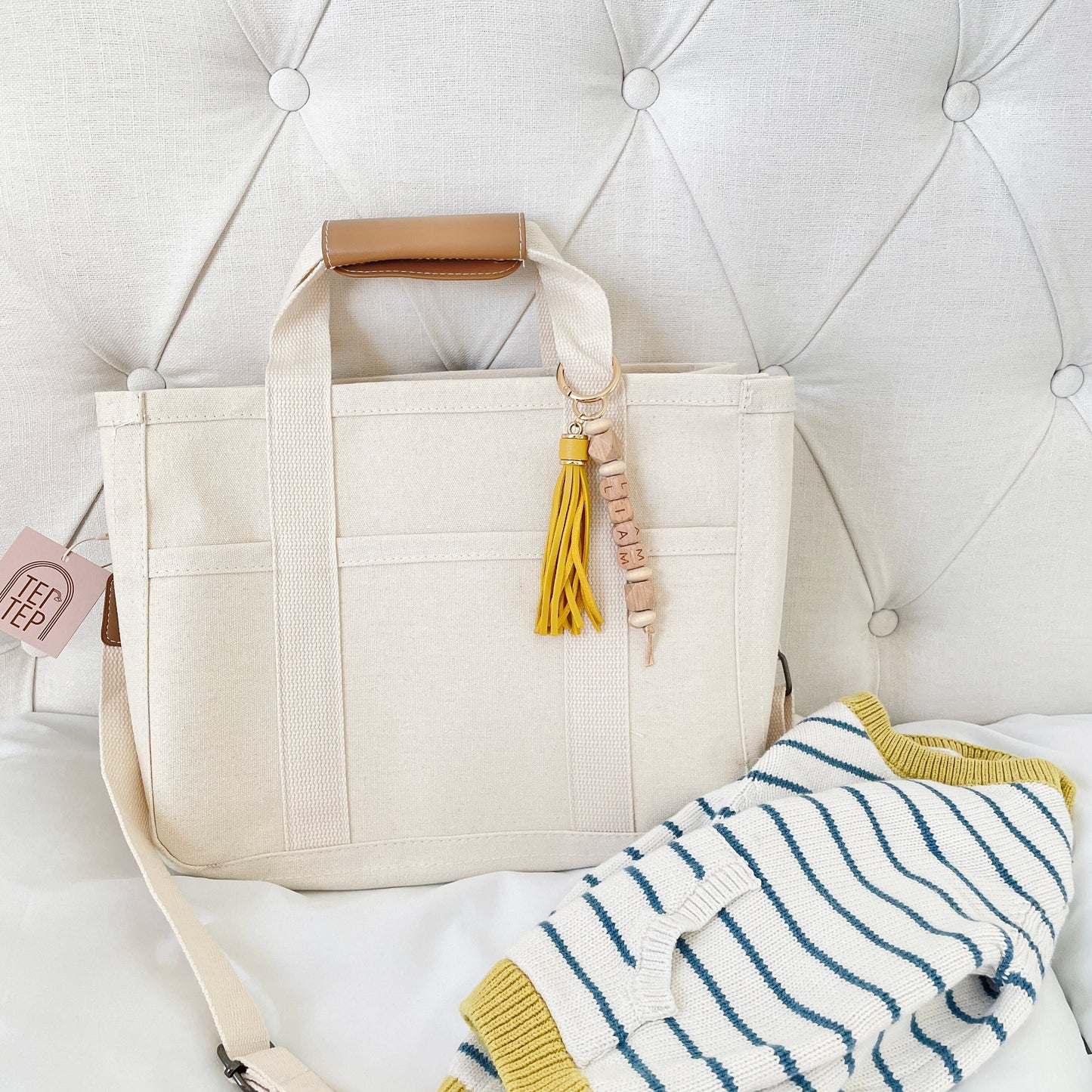Neutral Canvas Diaper Bag