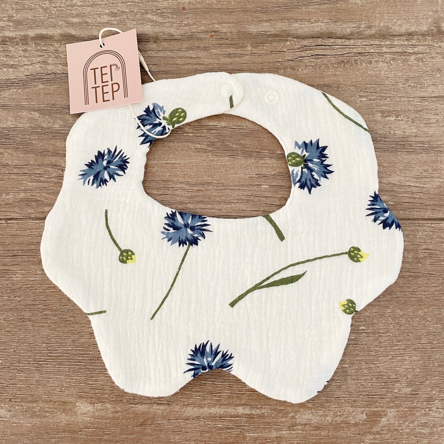 Blue Vintage Florals Baby Bibs