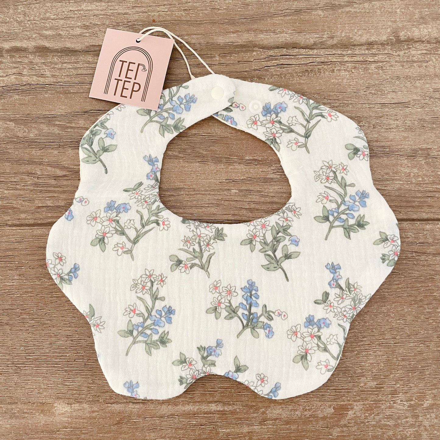 Blue Vintage Florals Baby Bibs