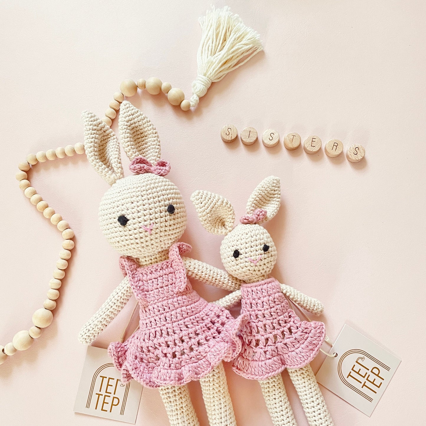 Big sister & Little Sister Bunnies, Mauve