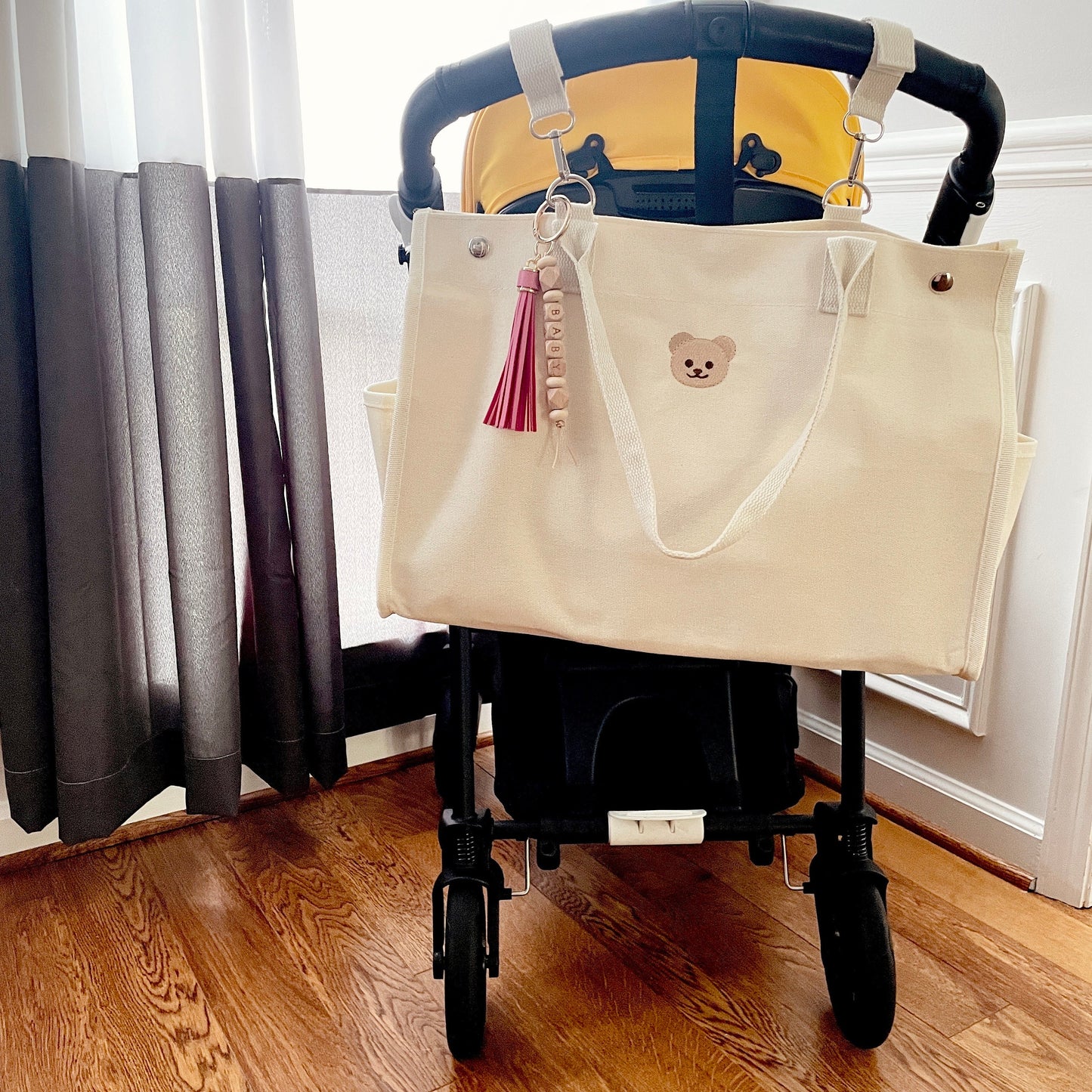 Bear Canvas Diaper Tote Bag