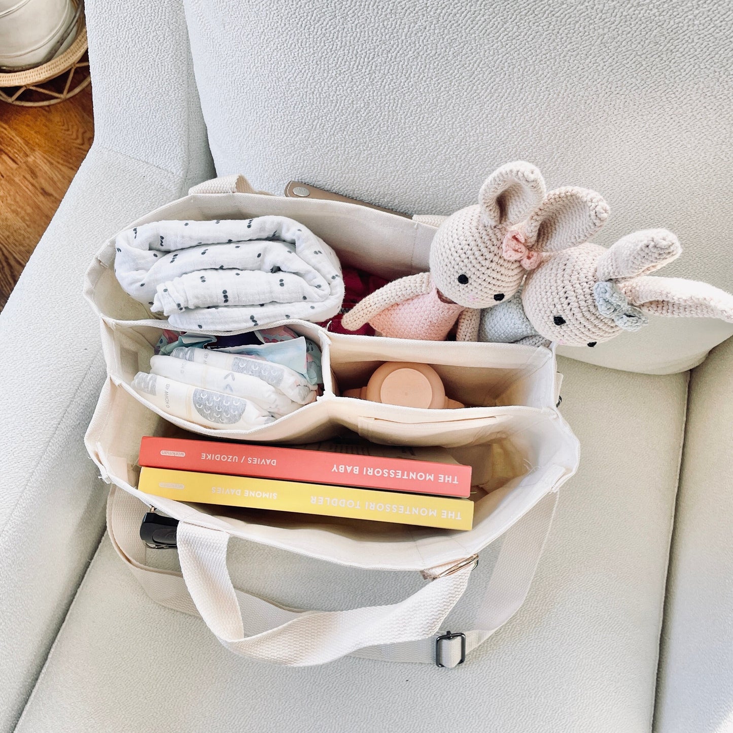 Neutral Canvas Diaper Bag
