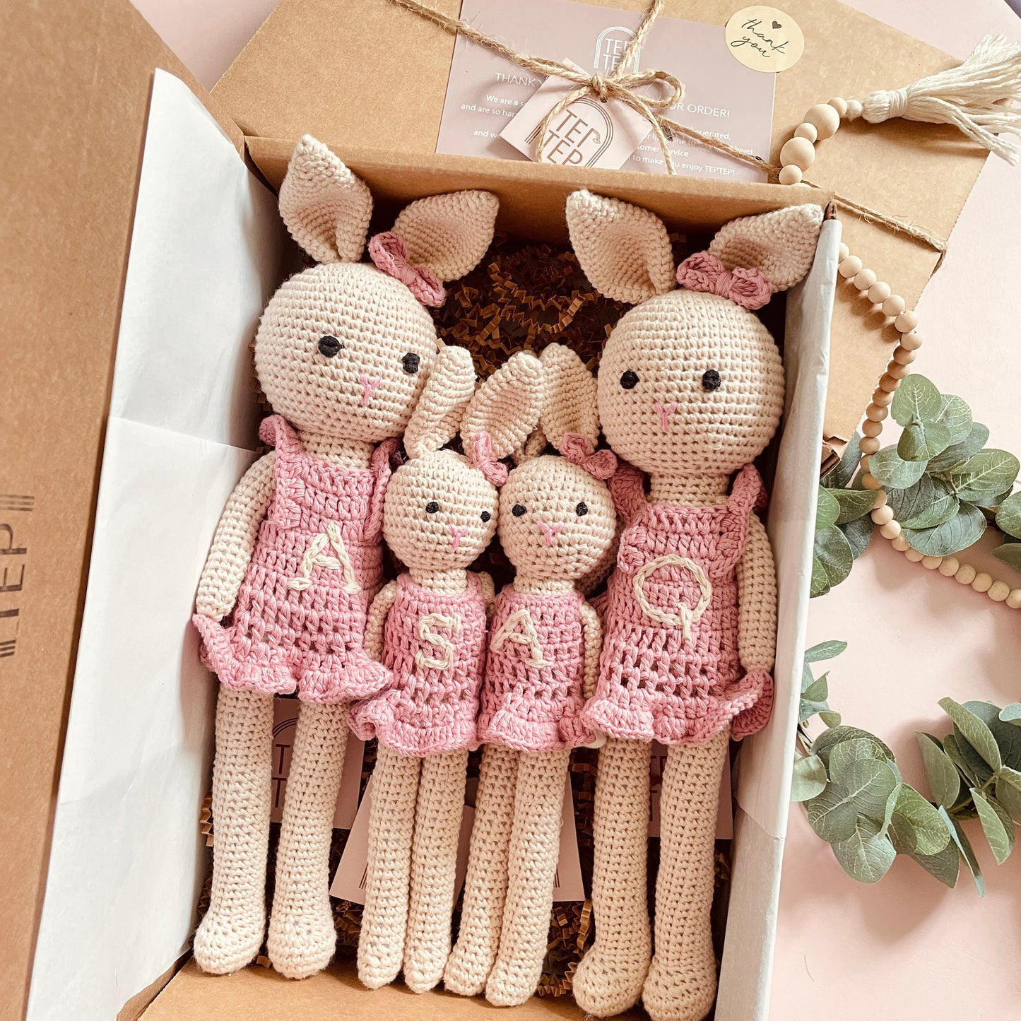 Personalized Crochet Stuffed Animal Bunny