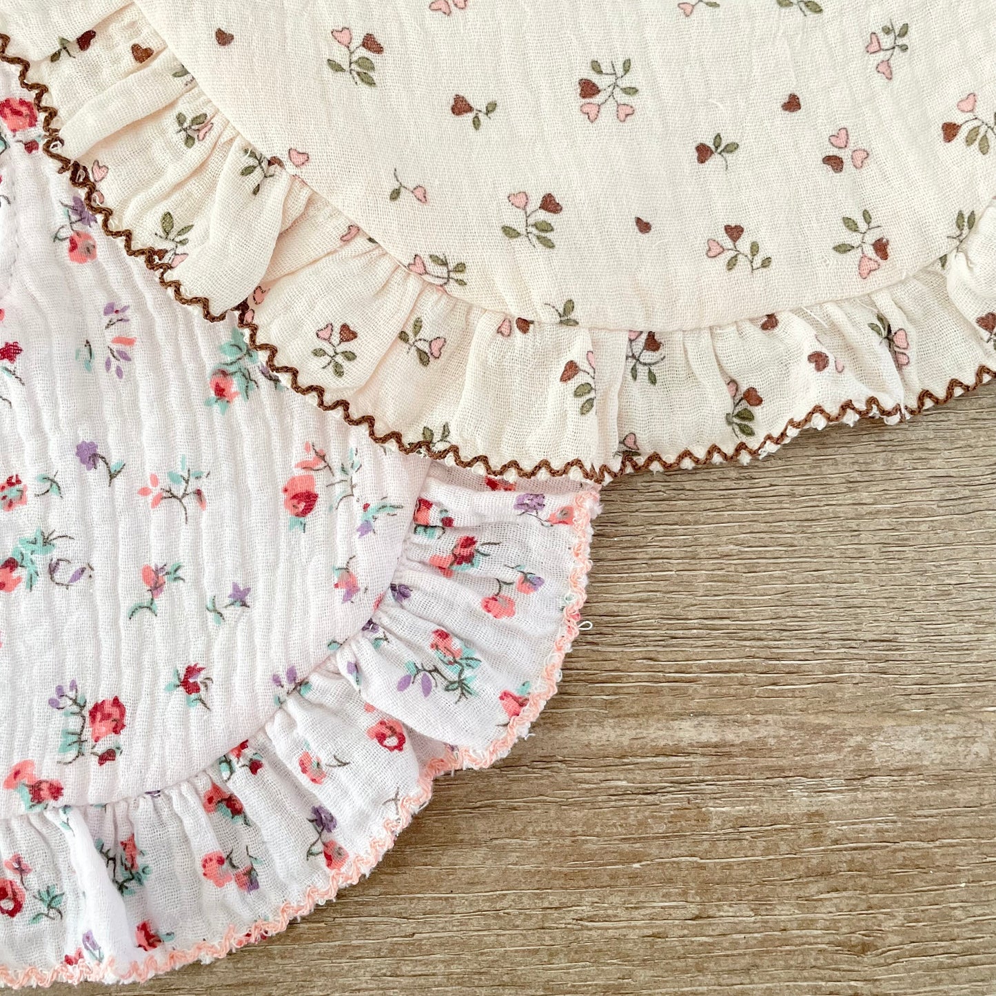 Floral Ruffled Baby Bibs