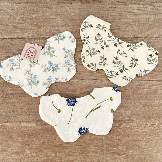 Blue Vintage Florals Baby Bibs