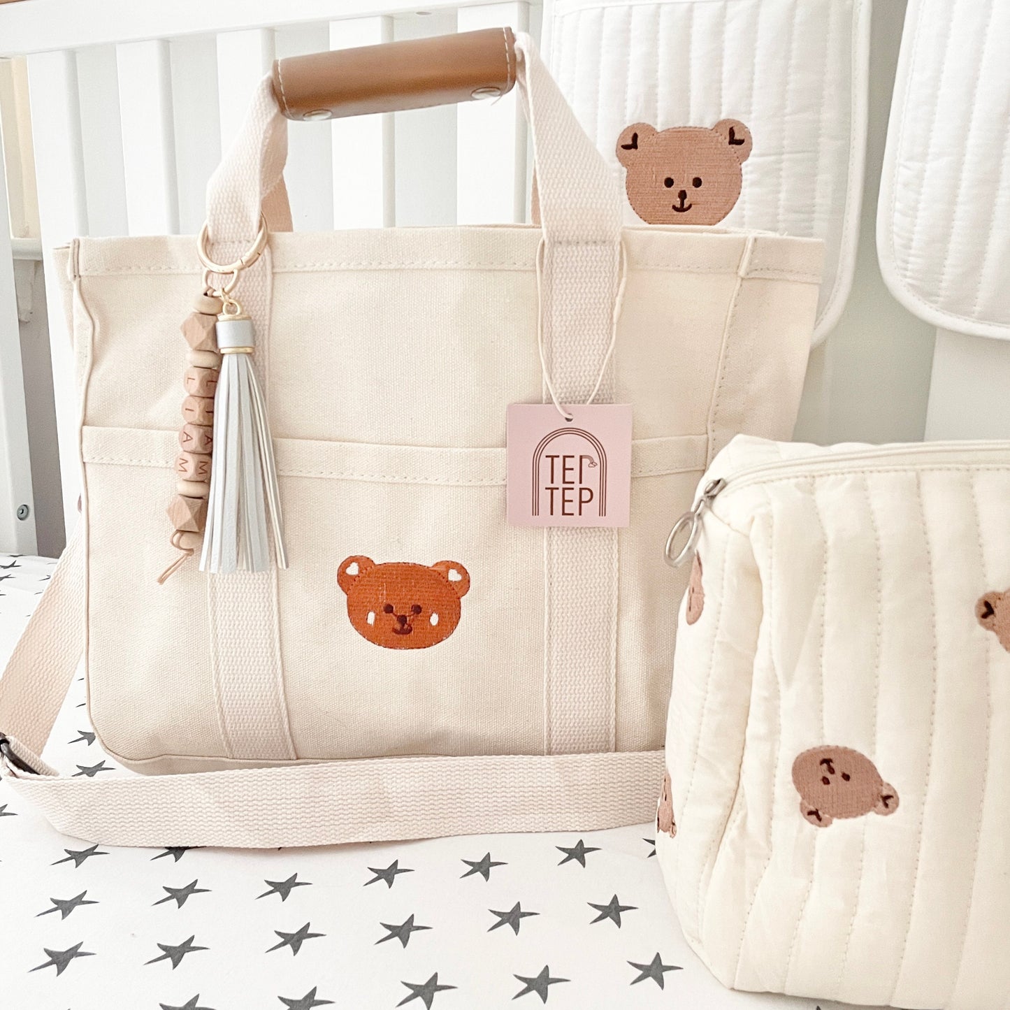 Bear Canvas Diaper Bag