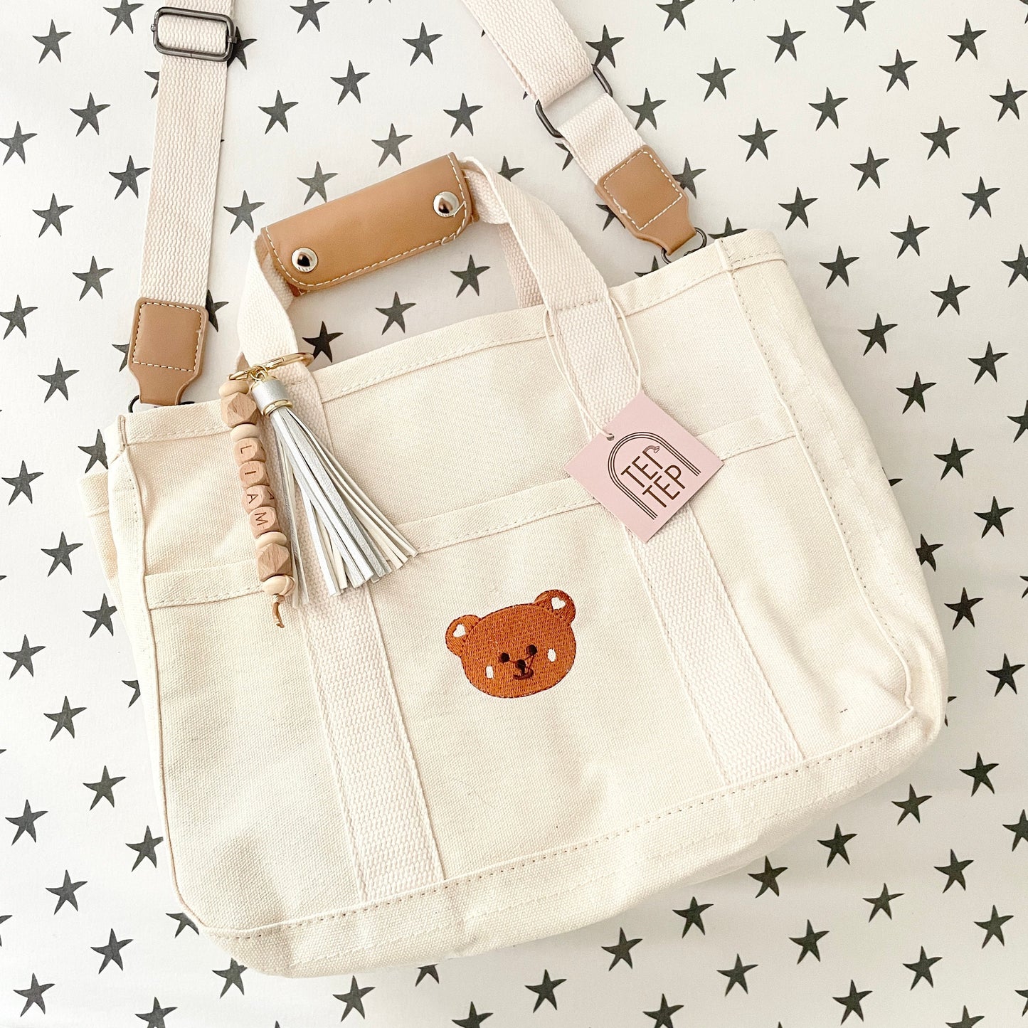 Bear Canvas Diaper Bag