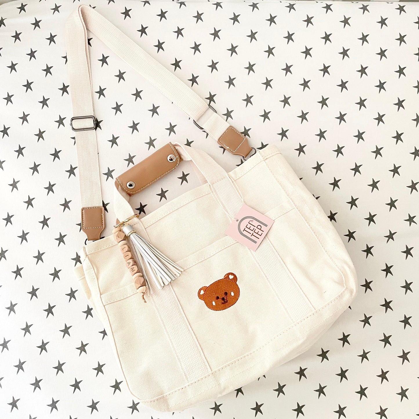 Bear Canvas Diaper Bag