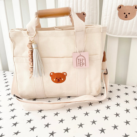 Bear Canvas Diaper Bag